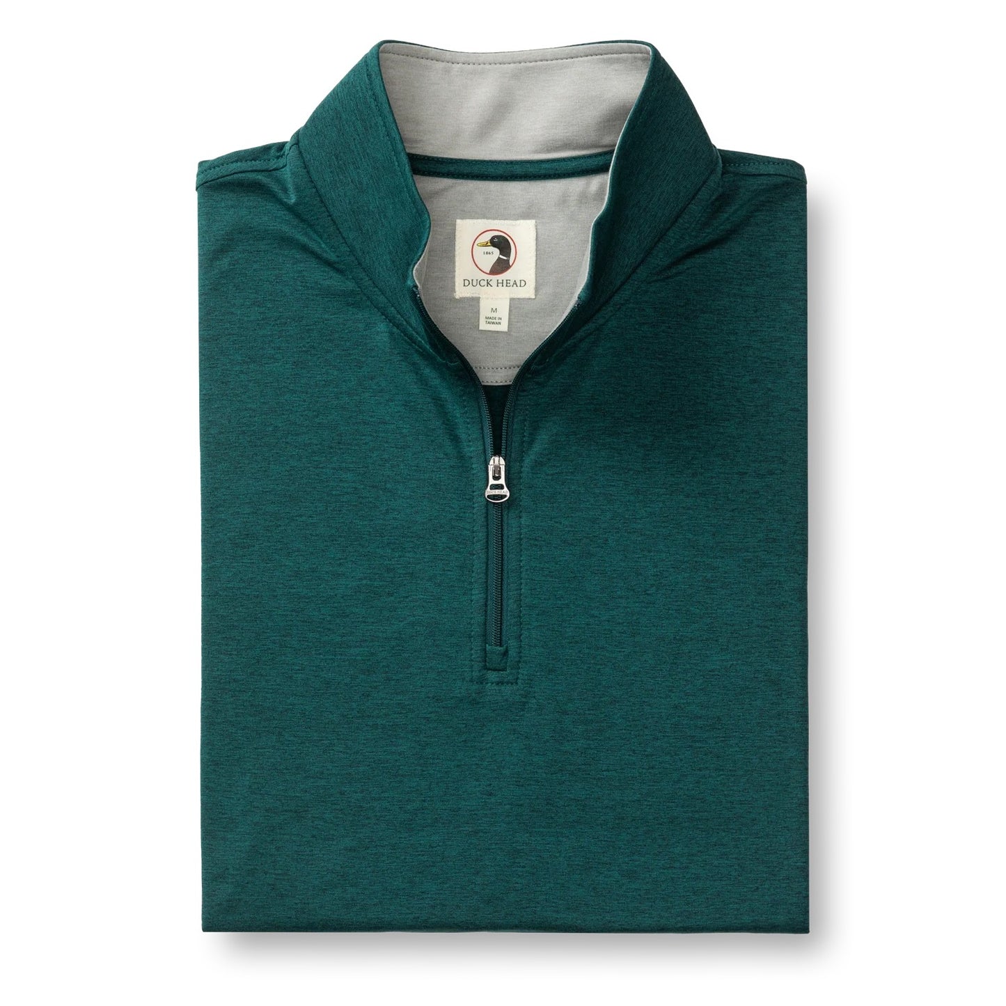 Duck Head Long Drive Performance 1/4 Zip Pullover (Emerald Green Heather)