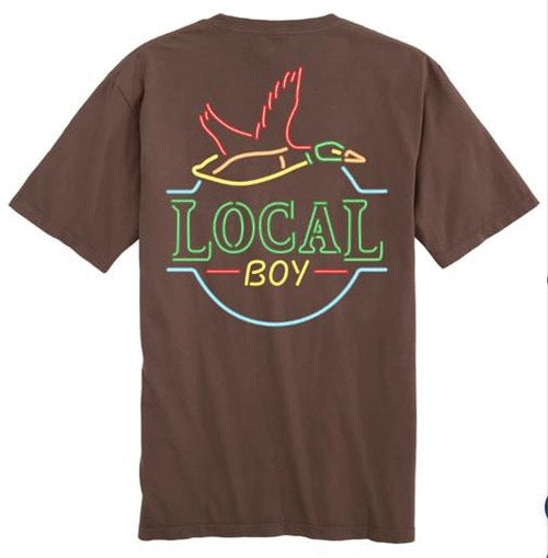 Local Boy Neon Duck Latte SS Tee - Espresso