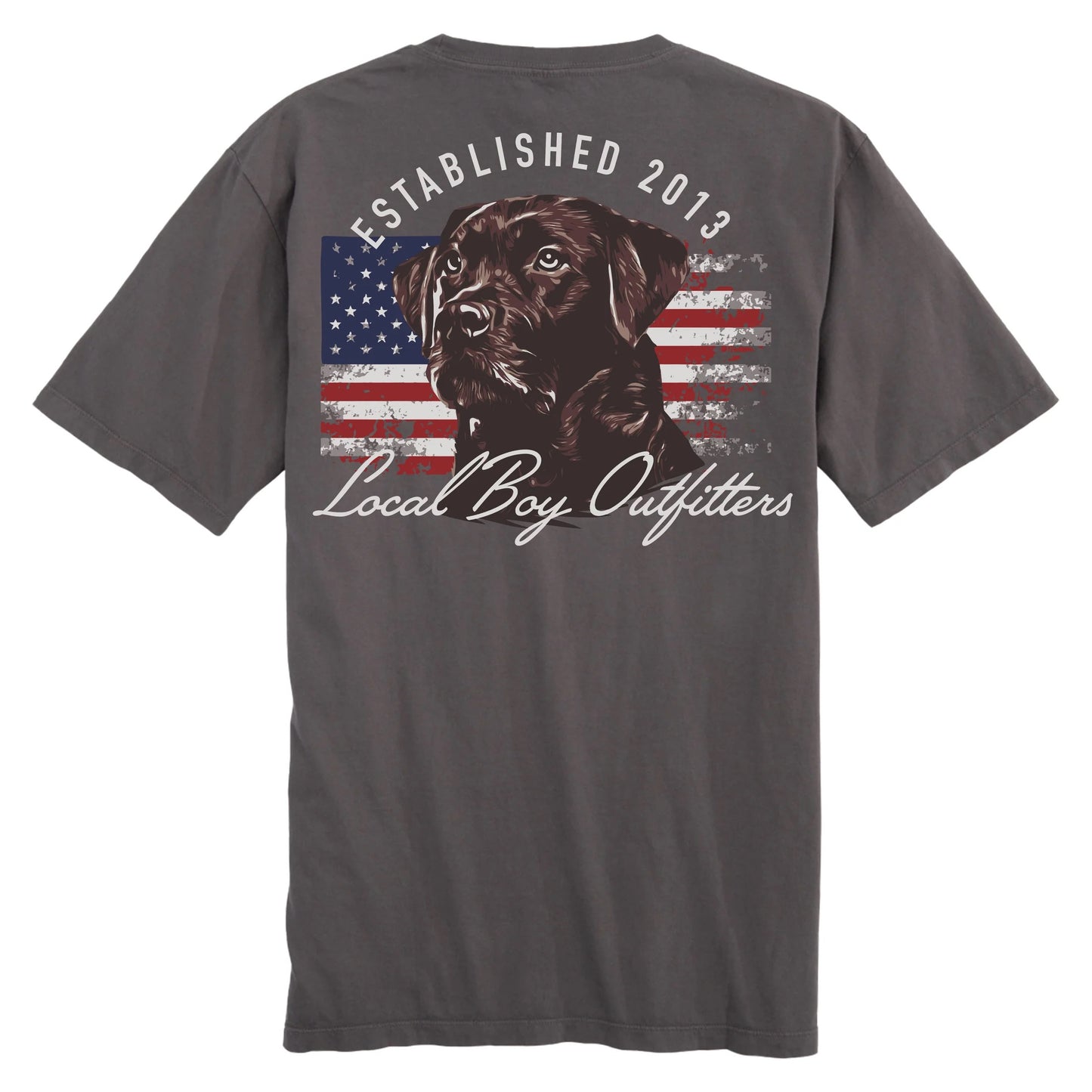 Local Boy Patriotic Pup SS Tee - Gray
