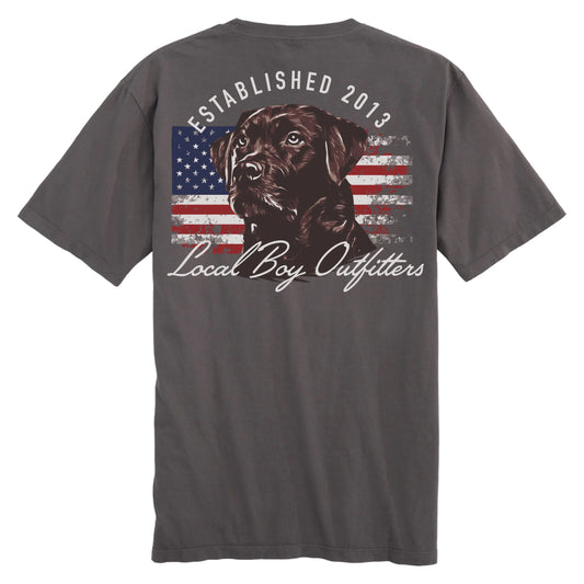 Local Boy Patriotic Pup SS Tee - Gray