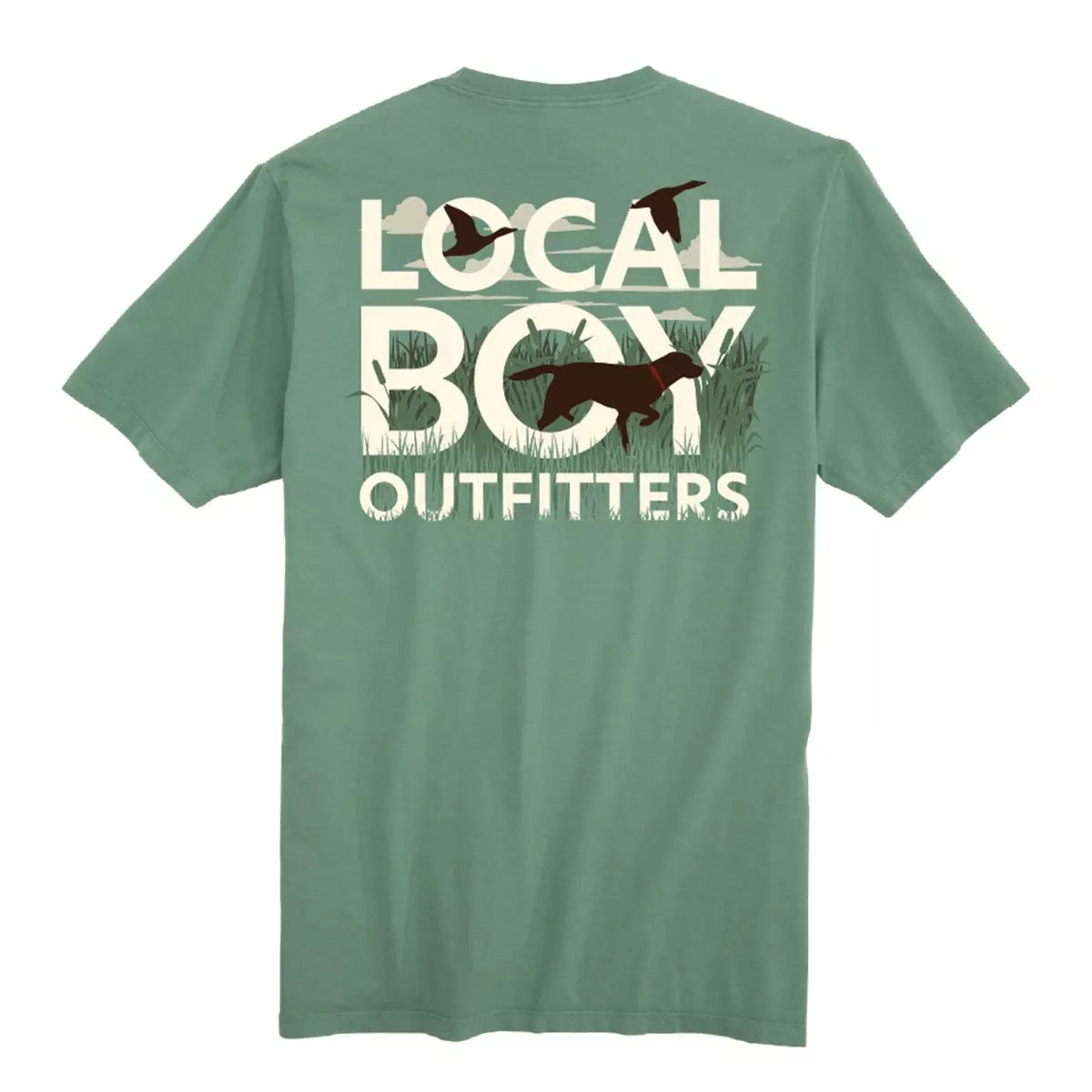 Local Boy Text and Tail SS Tee - Light Green