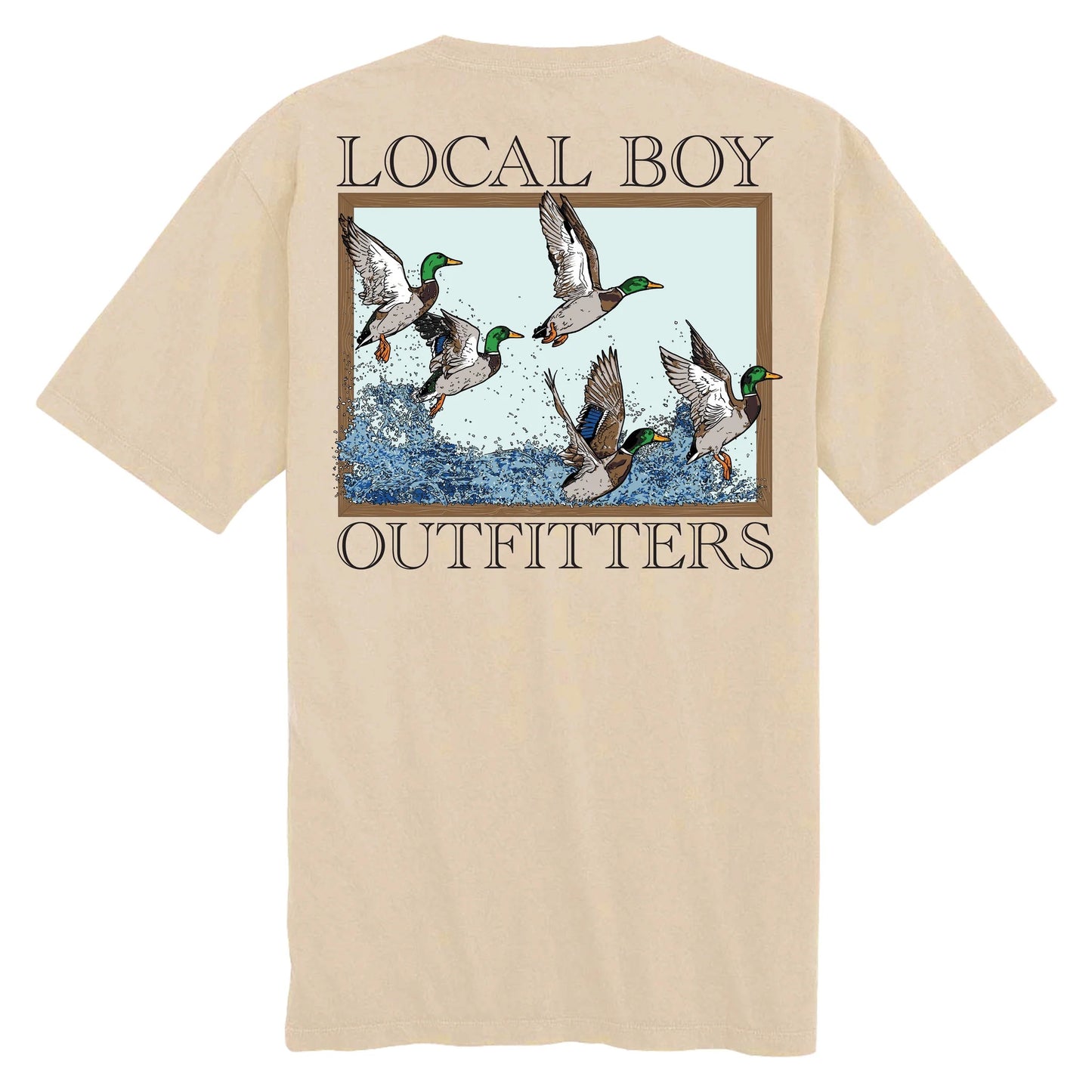 Local Boy Mallard Flock SS Tee - Latte