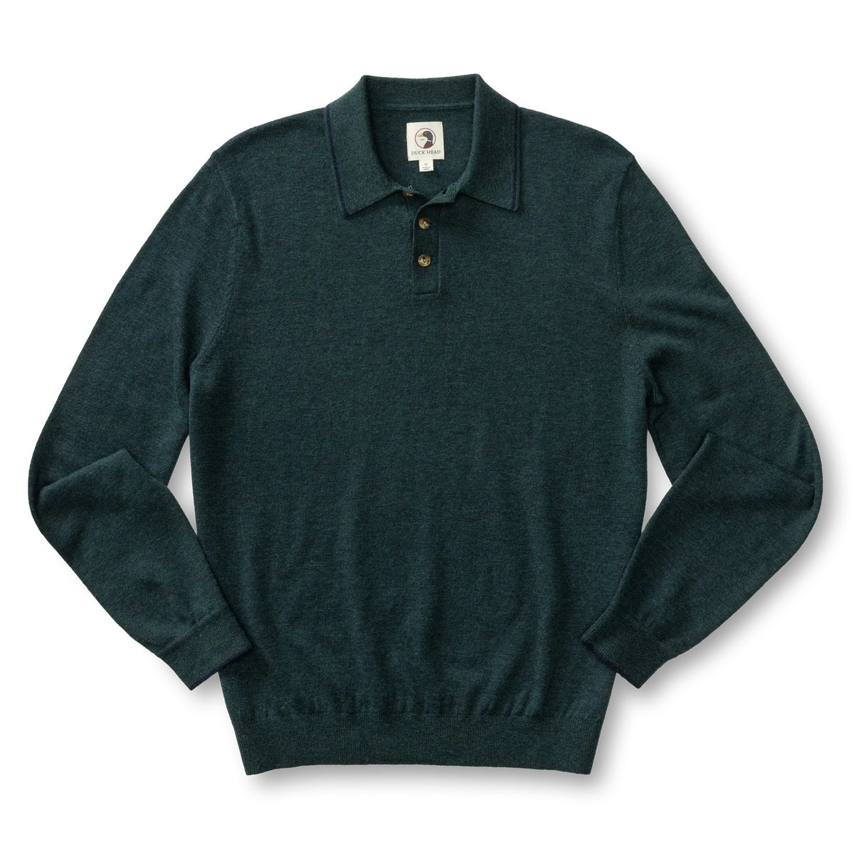 Duck Head Jonas Merino Polo Sweater - Pine Grove Heather
