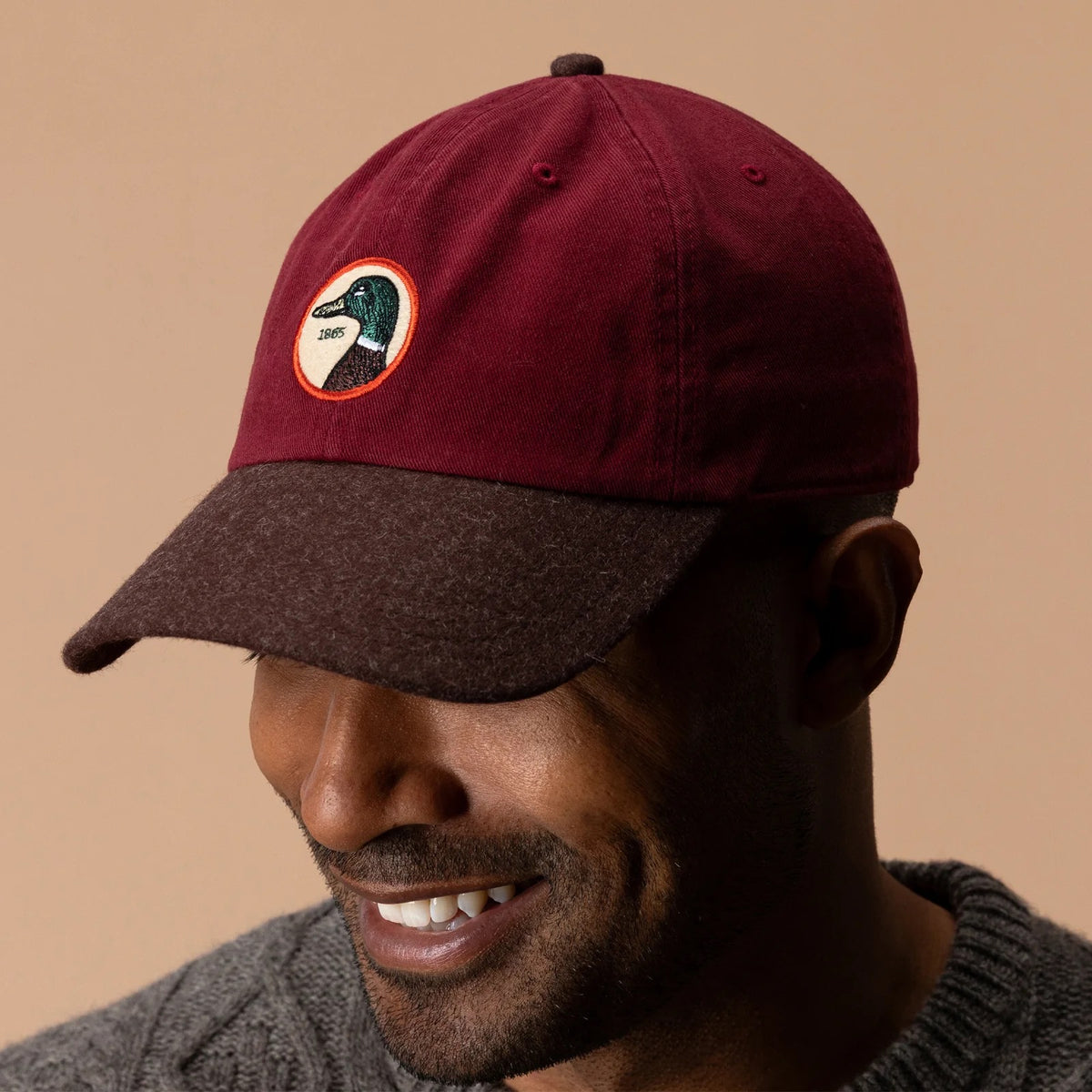 Duck Head Circle Patch Twill Hat (Rhubard Red)