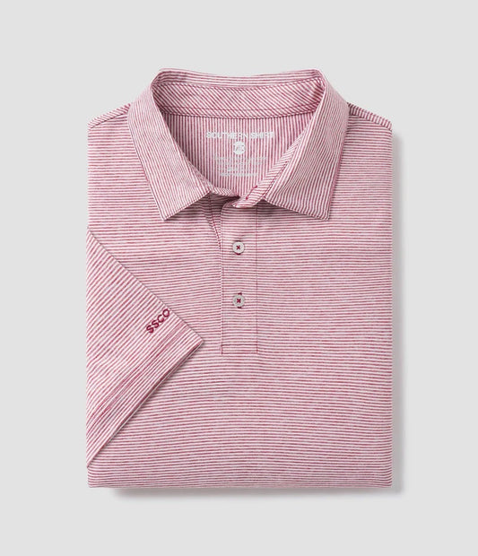 Southern Shirt Heather Madison Stripe Polo - Red Zone