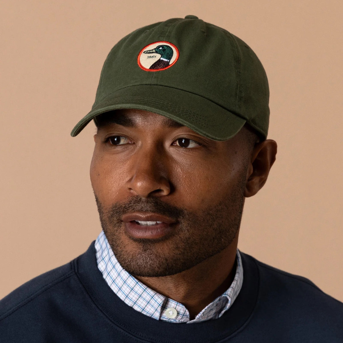 Duck Head Circle Patch Twill Hat (Dark Forest Green)