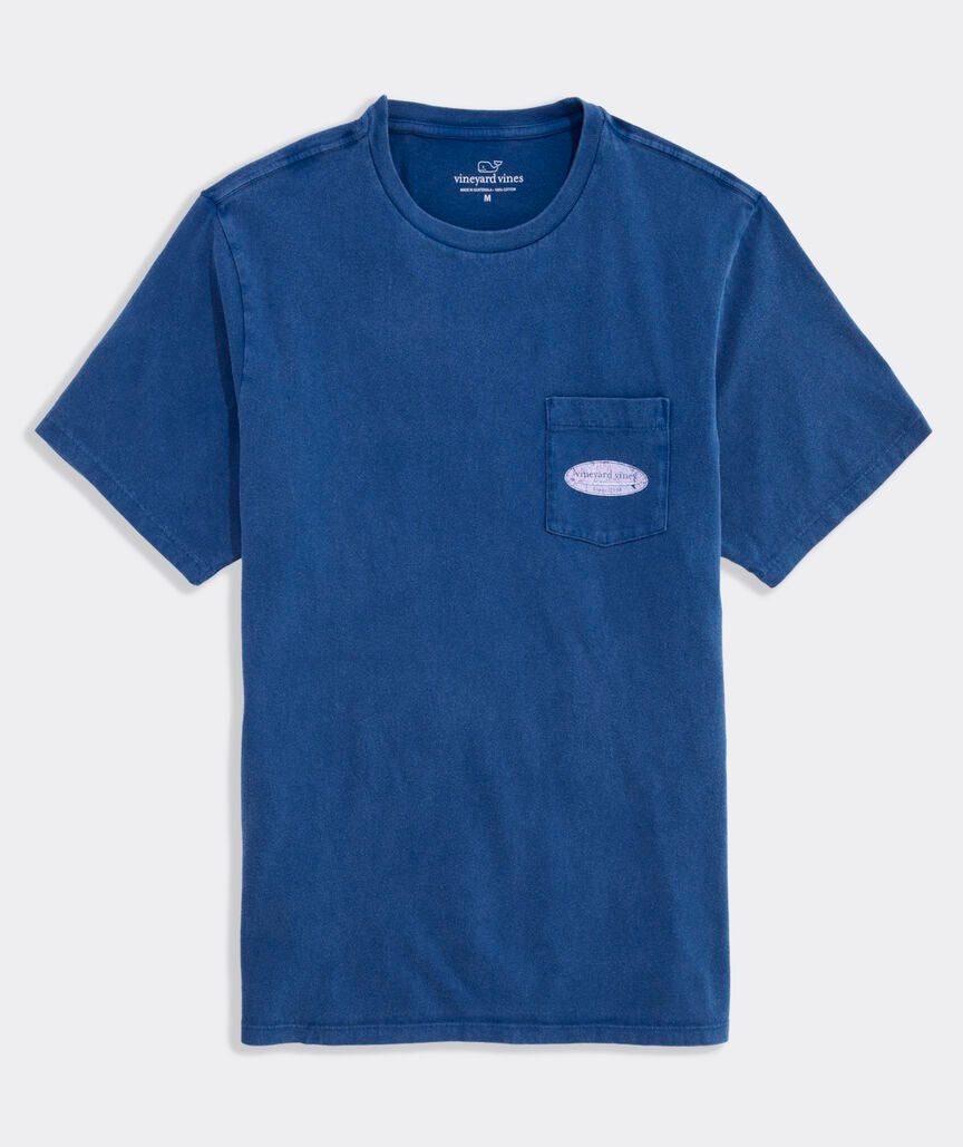 Vineyard Vines Drift-Dye Distressed Surf Logo Short-Sleeve Pocket Tee - Moonshine