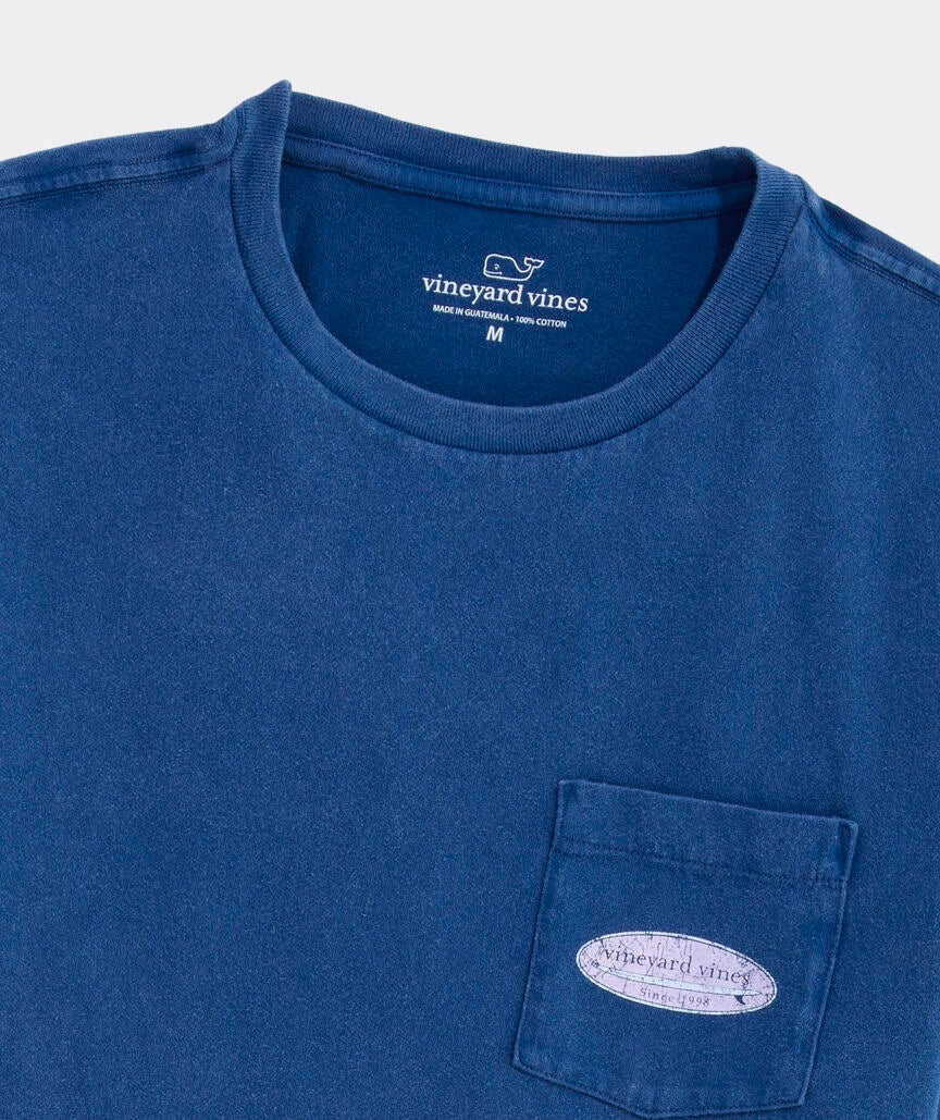 Vineyard Vines Drift-Dye Distressed Surf Logo Short-Sleeve Pocket Tee - Moonshine