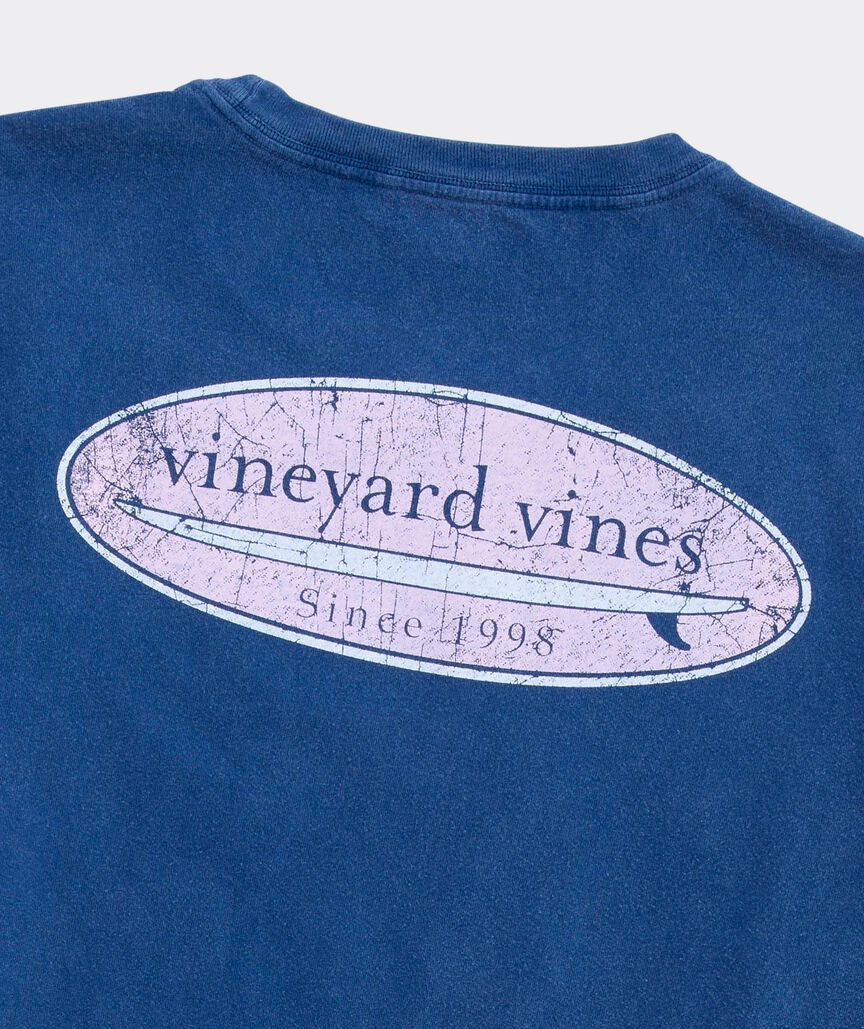 Vineyard Vines Drift-Dye Distressed Surf Logo Short-Sleeve Pocket Tee - Moonshine