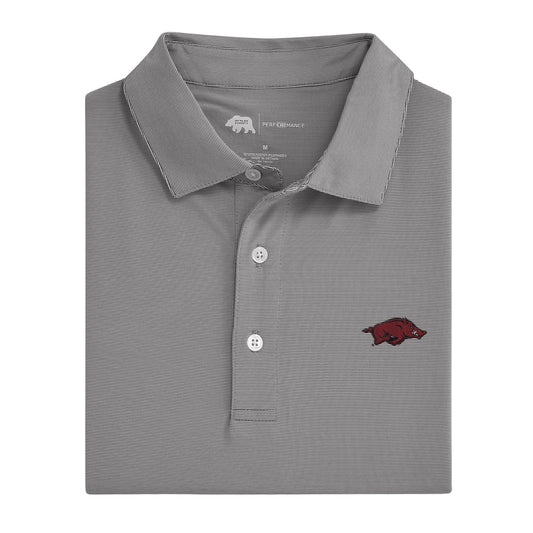 Onward Reserve Nine Iron Hairline Stripe Arkansas Performance Polo