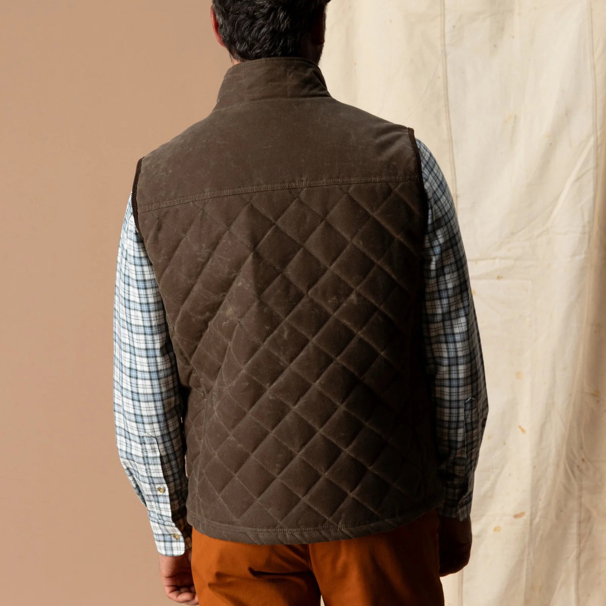 Duck Head Waxed Duck Canvas Quilted Vest - Dark Oak