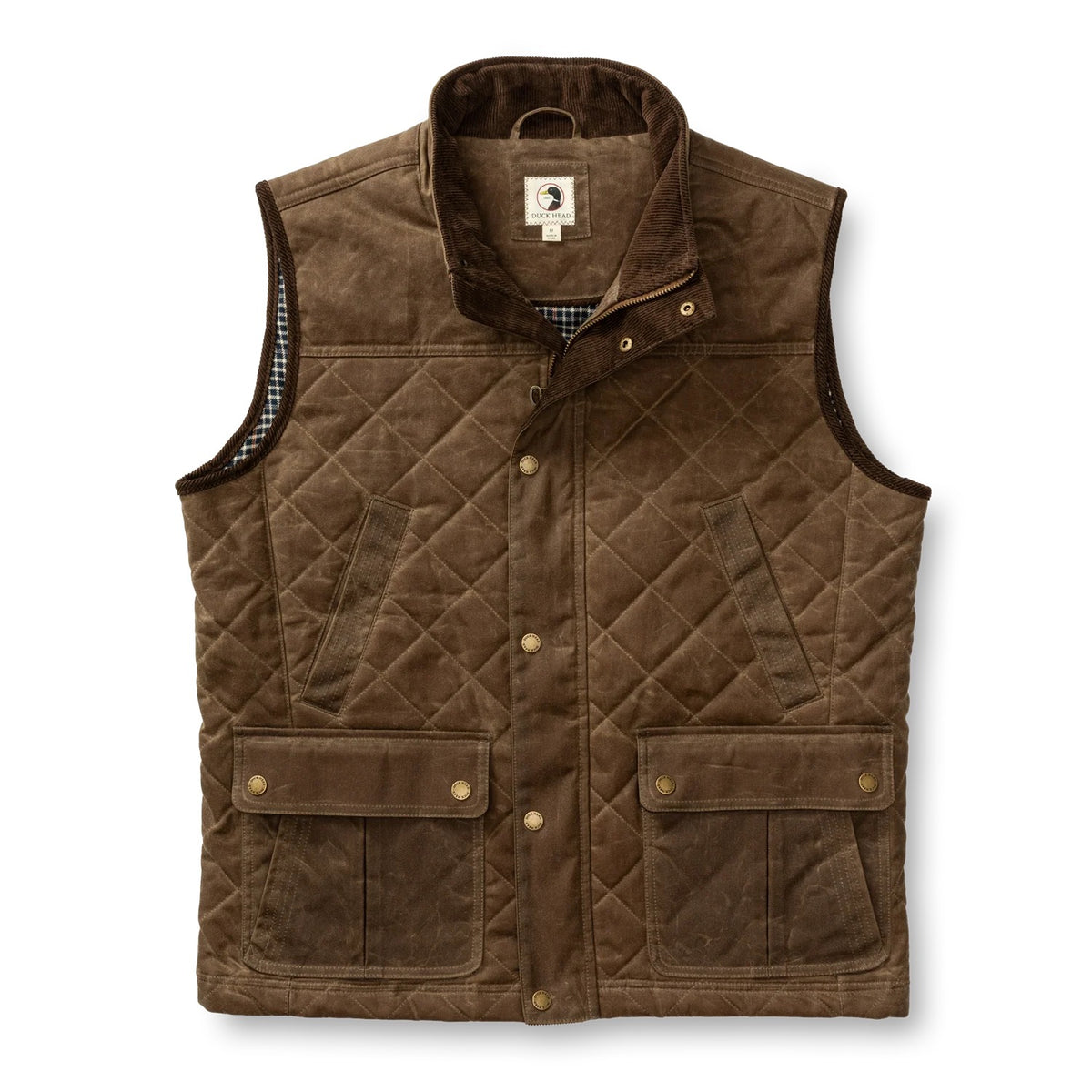 Duck Head Waxed Duck Canvas Quilted Vest - Dark Oak