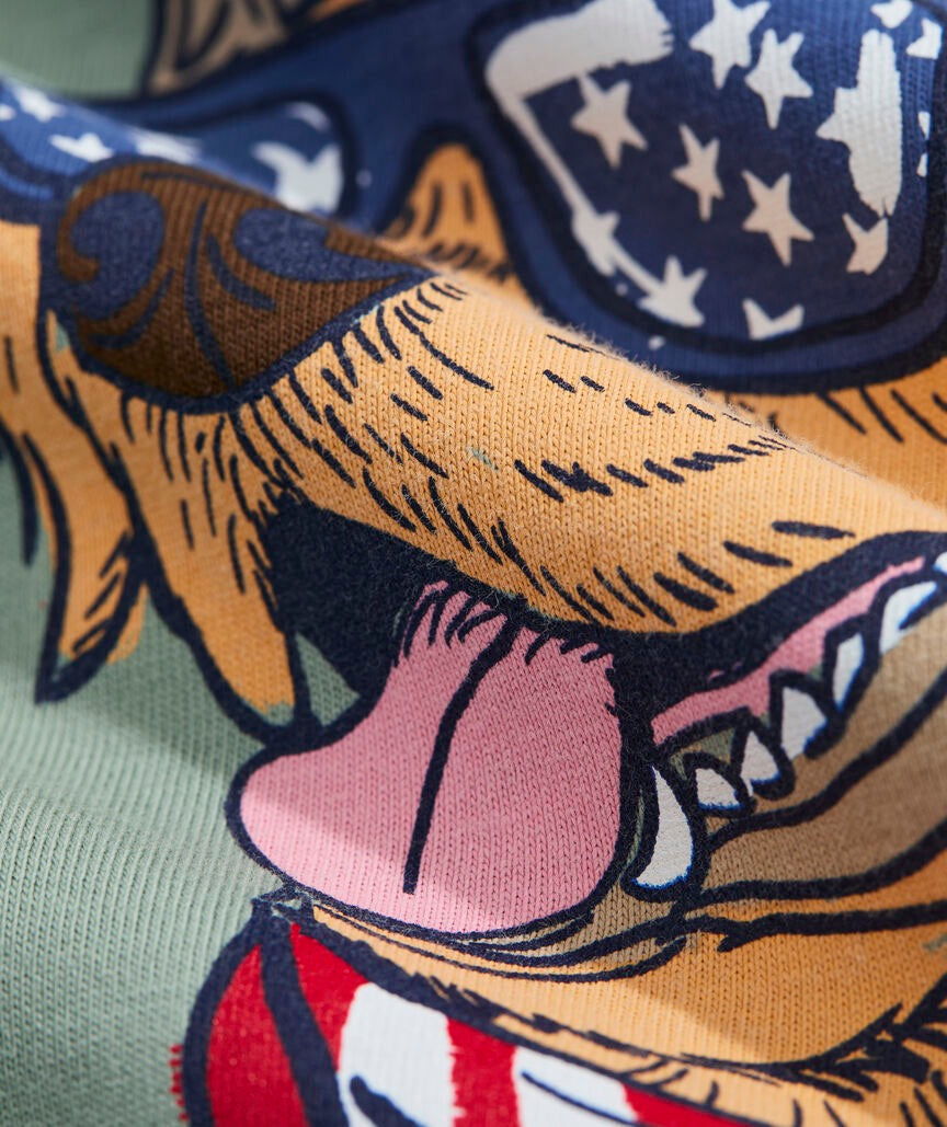 Vineyard Vines America Dog Long-Sleeve Pocket Tee - Dune Grass
