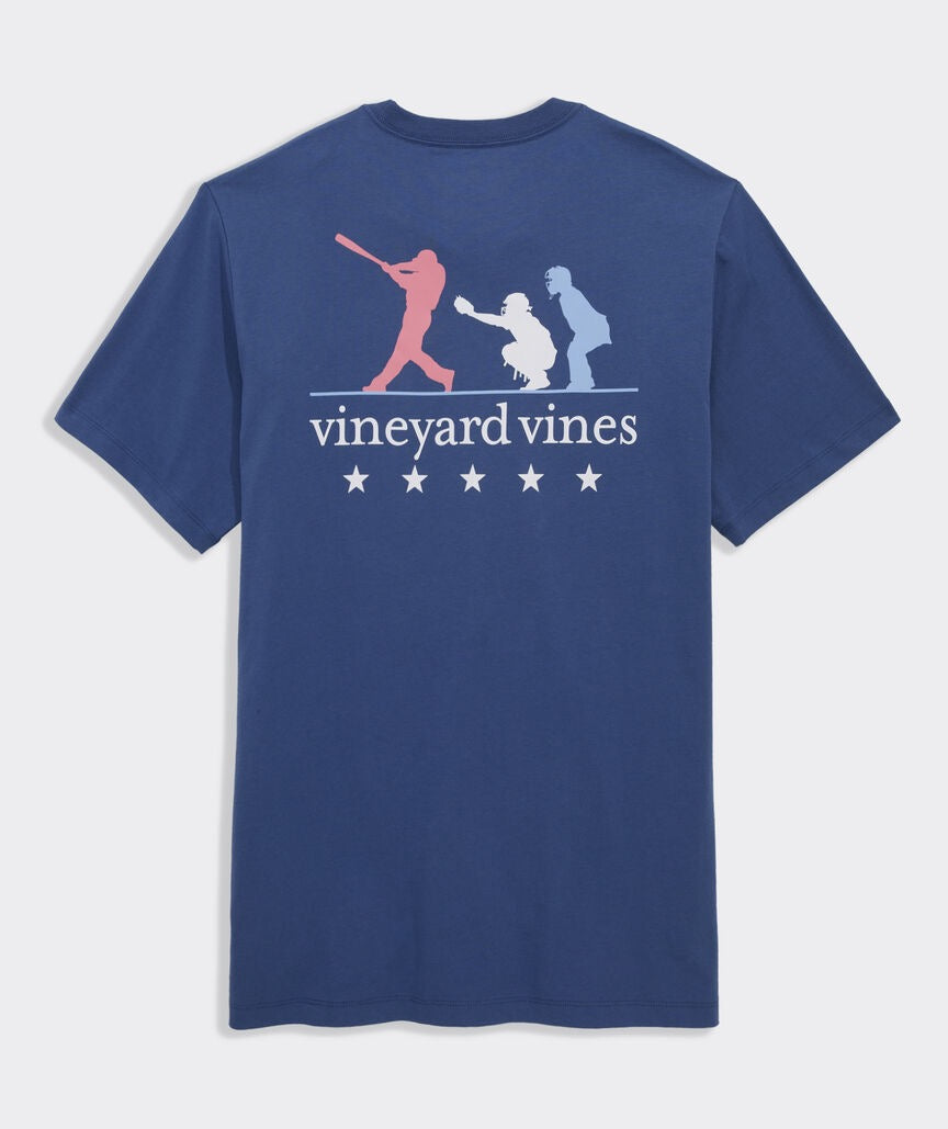 Vineyard Vines Baseball Silo USA Short-Sleeve Pocket Tee - Moonshine