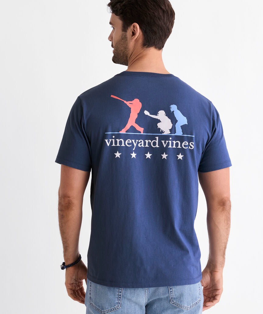 Vineyard Vines Baseball Silo USA Short-Sleeve Pocket Tee - Moonshine