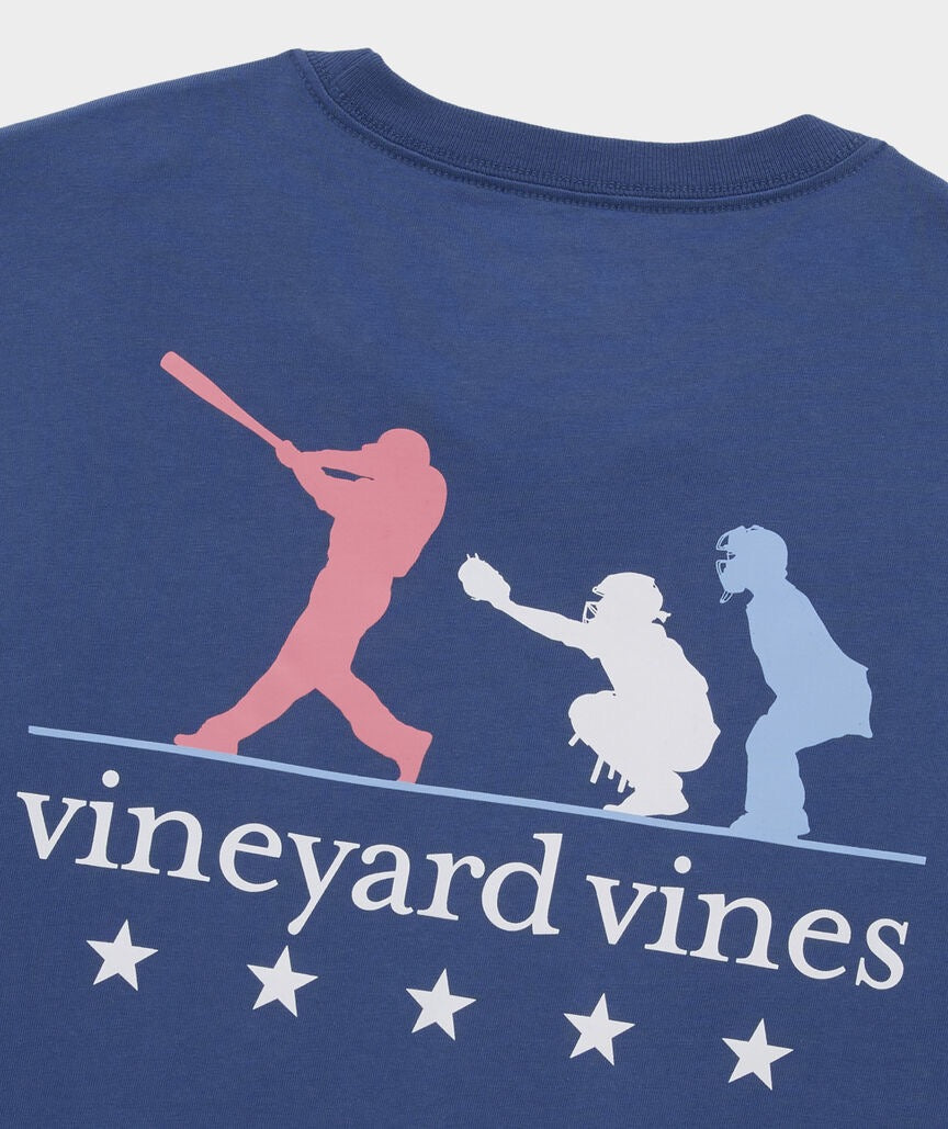 Vineyard Vines Baseball Silo USA Short-Sleeve Pocket Tee - Moonshine