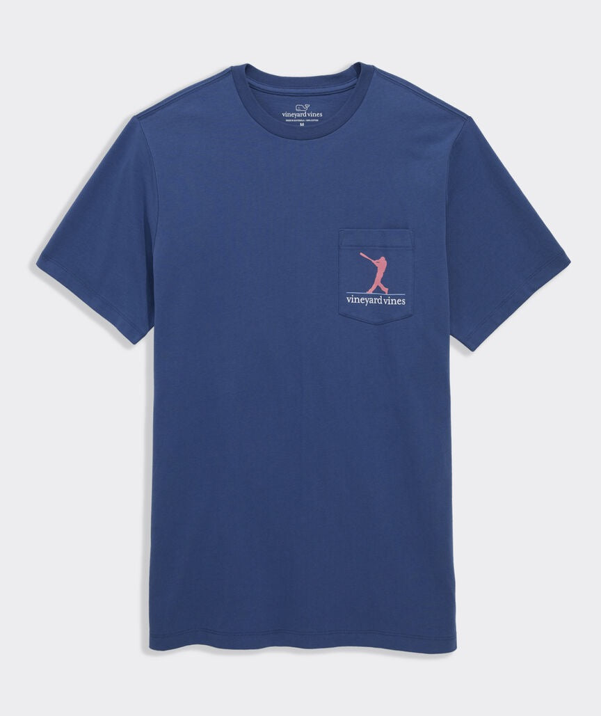Vineyard Vines Baseball Silo USA Short-Sleeve Pocket Tee - Moonshine