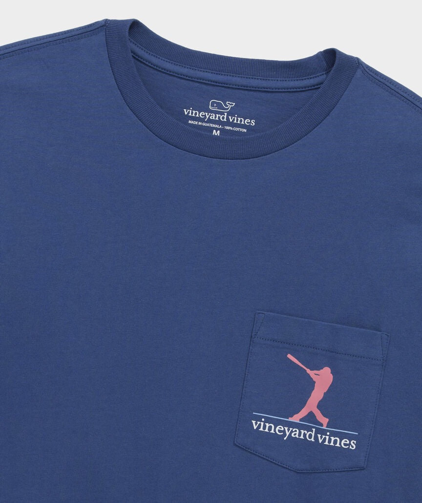 Vineyard Vines Baseball Silo USA Short-Sleeve Pocket Tee - Moonshine