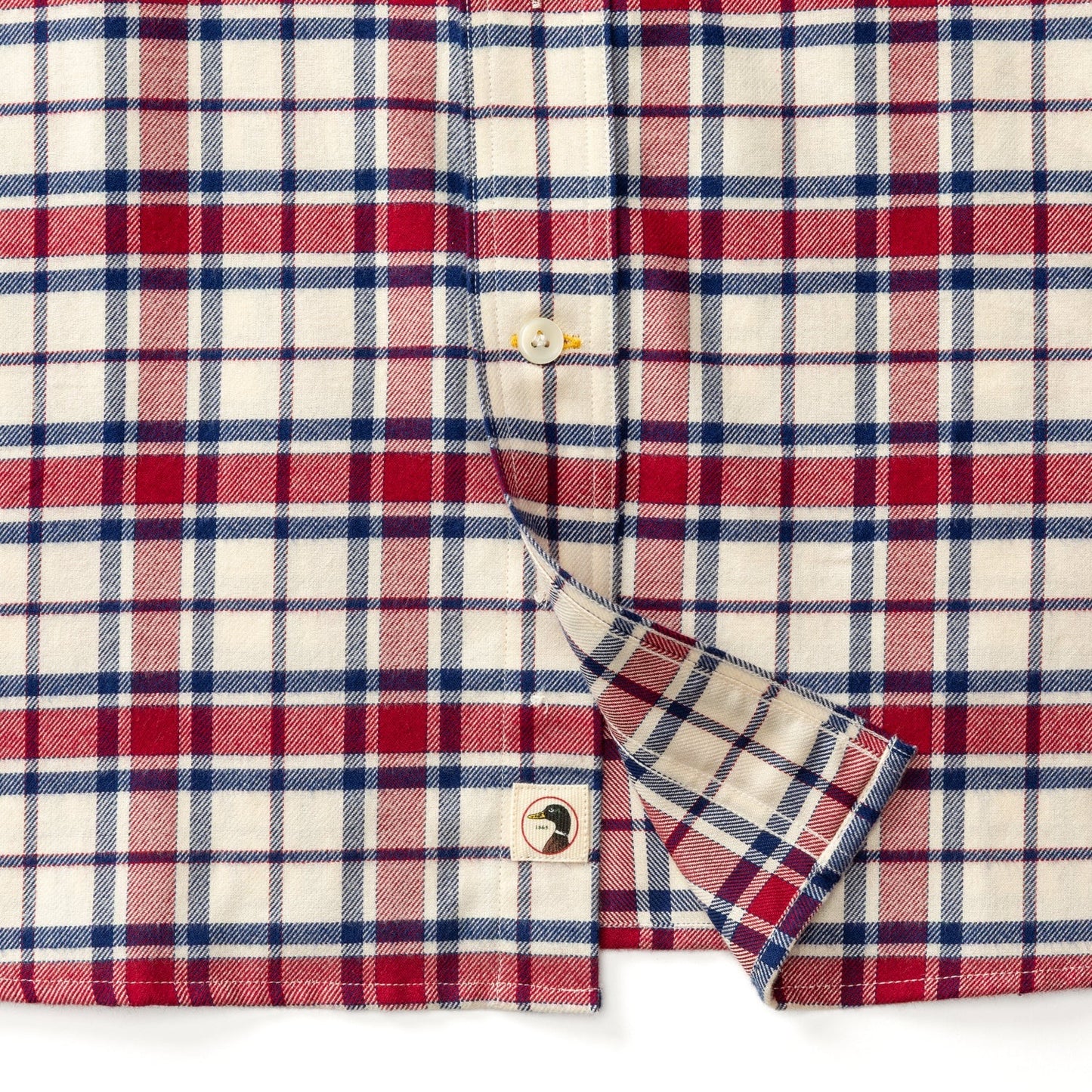 Duck Head Cotton Flannel Sport Shirt- Bradner Plaid (Rio Red)