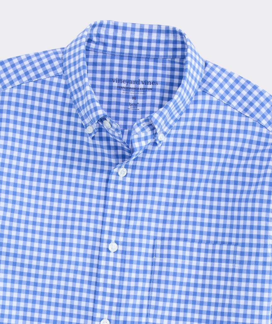 Vineyard Vines Performance Cotton Skysail Gingham Shirt - Breaker Blue