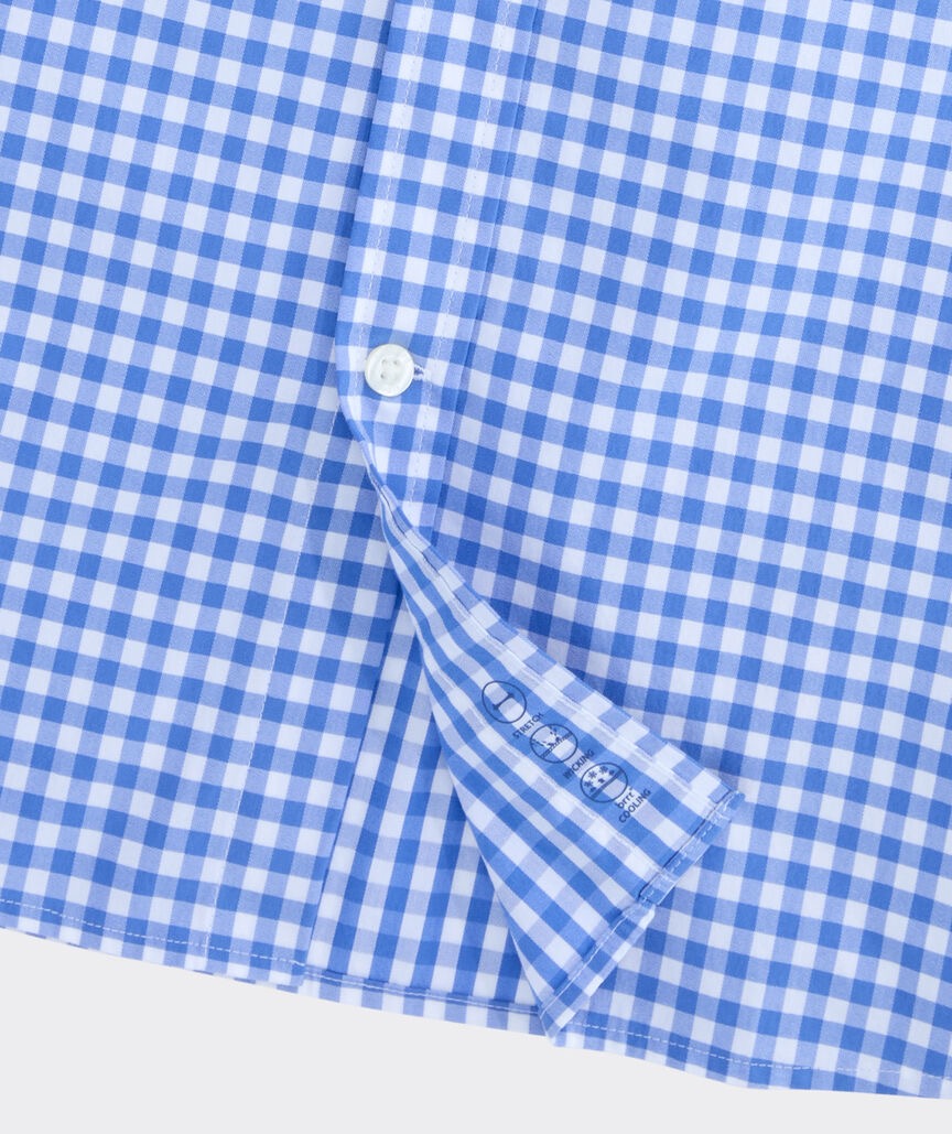 Vineyard Vines Performance Cotton Skysail Gingham Shirt - Breaker Blue