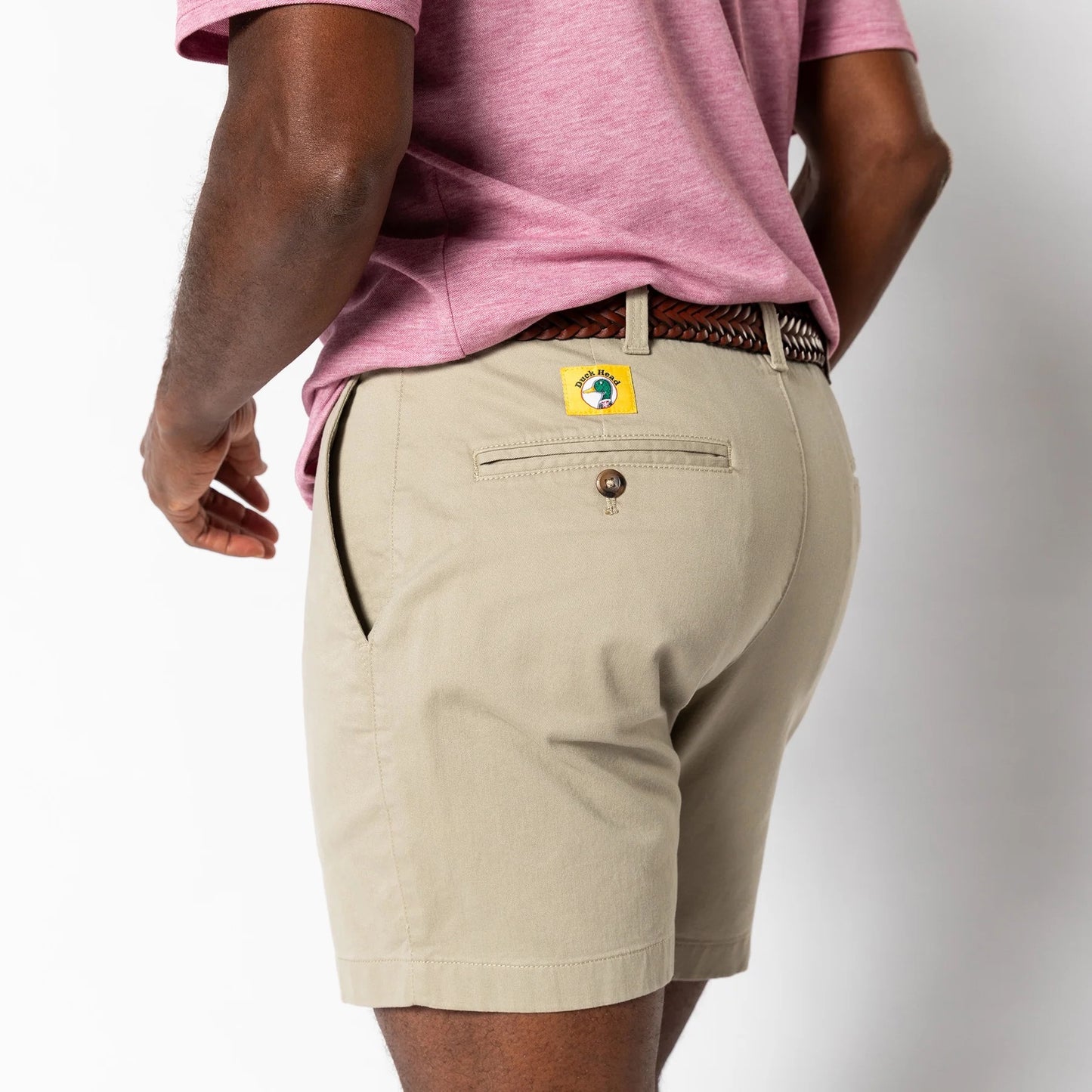 Duck Head 7" Gold School Chino Short Khaki- Gold Patch