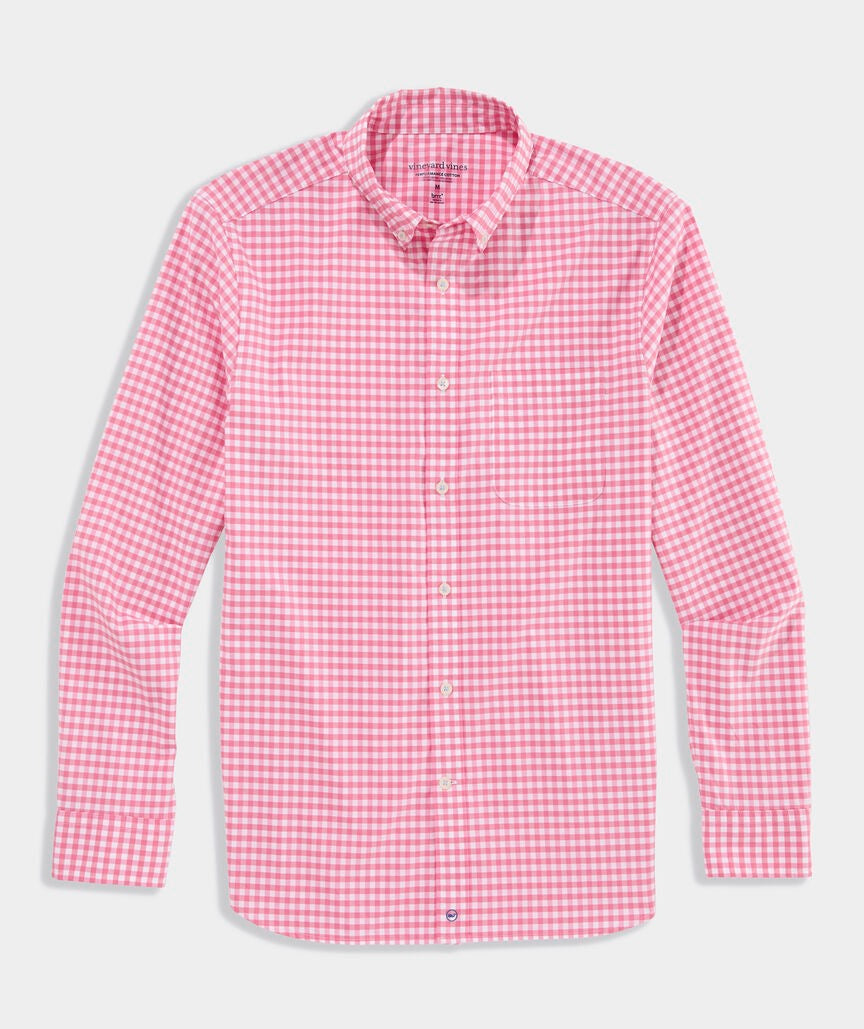 Vineyard Vines Performance Cotton Skysail Gingham Shirt - Bahama Breeze