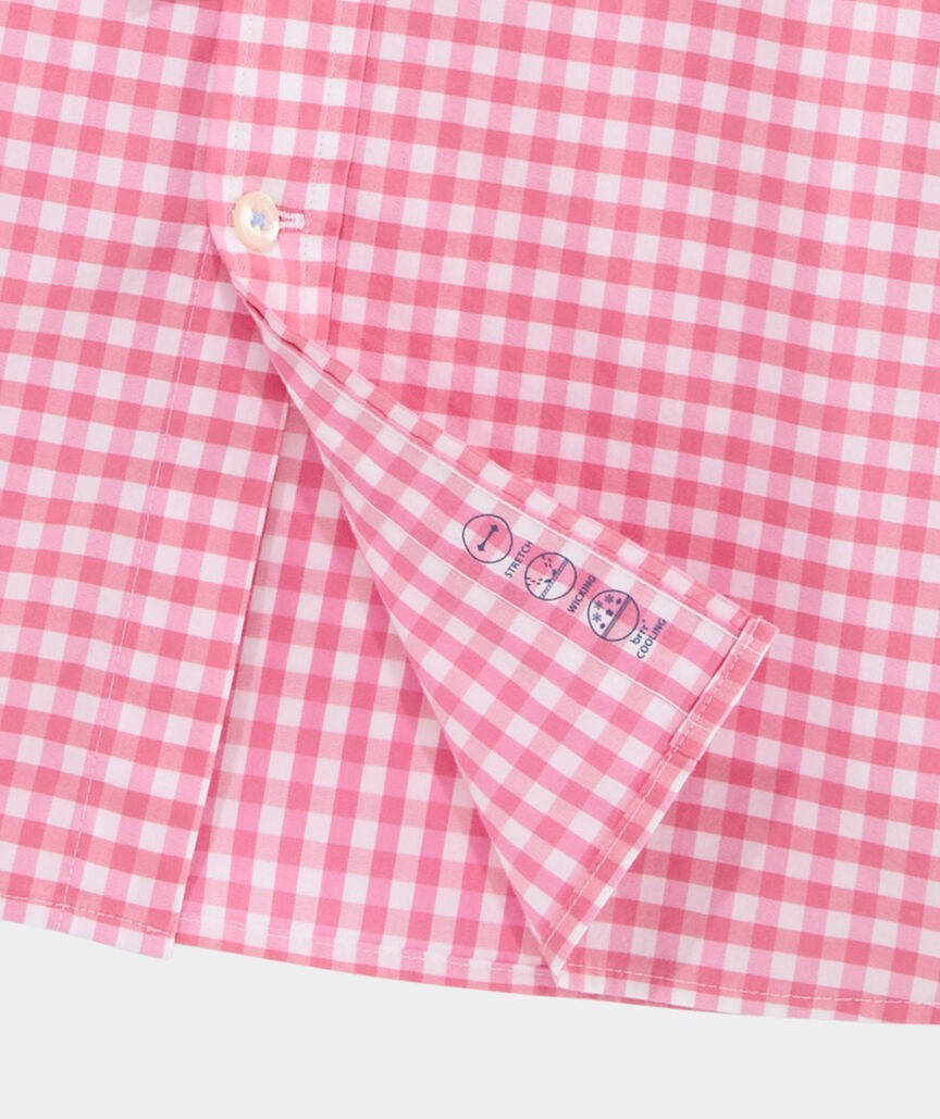 Vineyard Vines Performance Cotton Skysail Gingham Shirt - Bahama Breeze