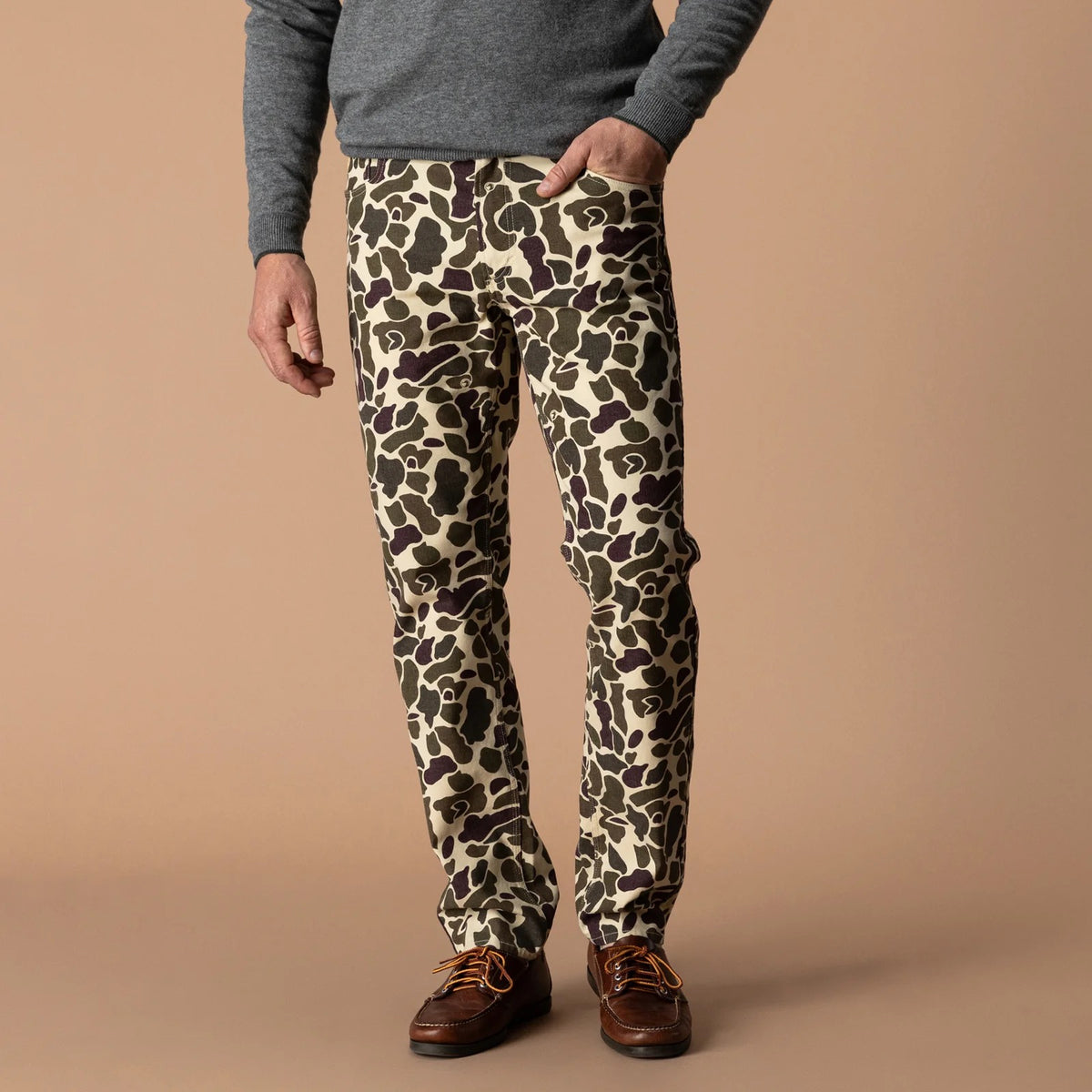 Duck Head Field Canvas Five-Pocket - Sandrift Khaki Camo
