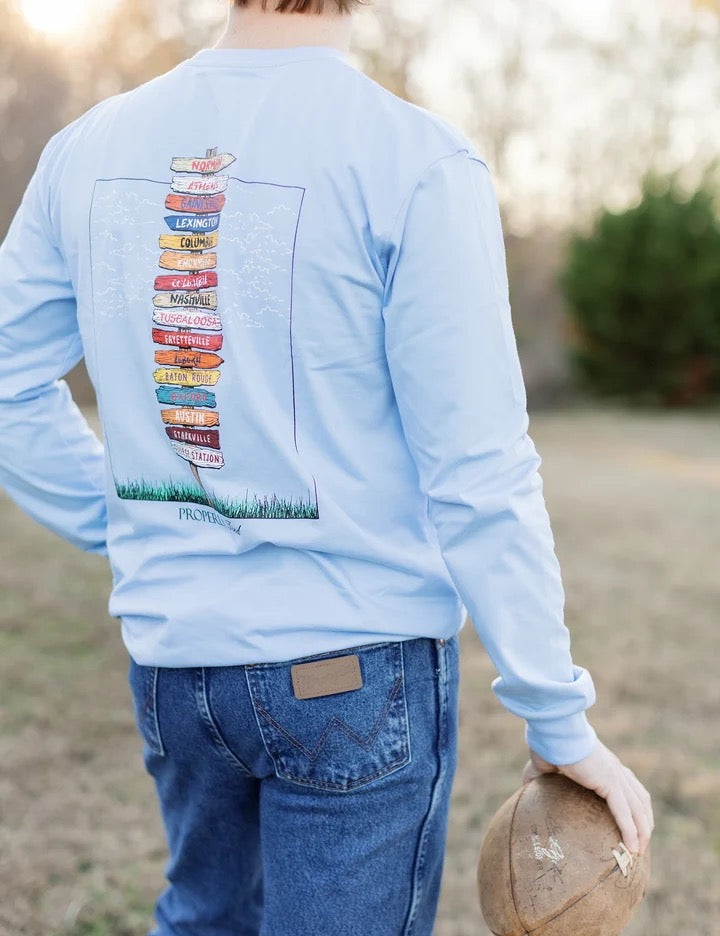 Properly Tied Southeastern Showdown LS - Light Blue
