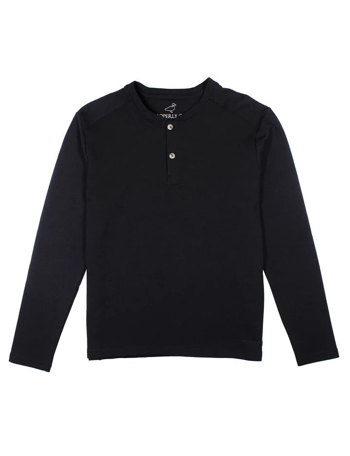 Properly Tied Shoreline Henley LS - Midnight