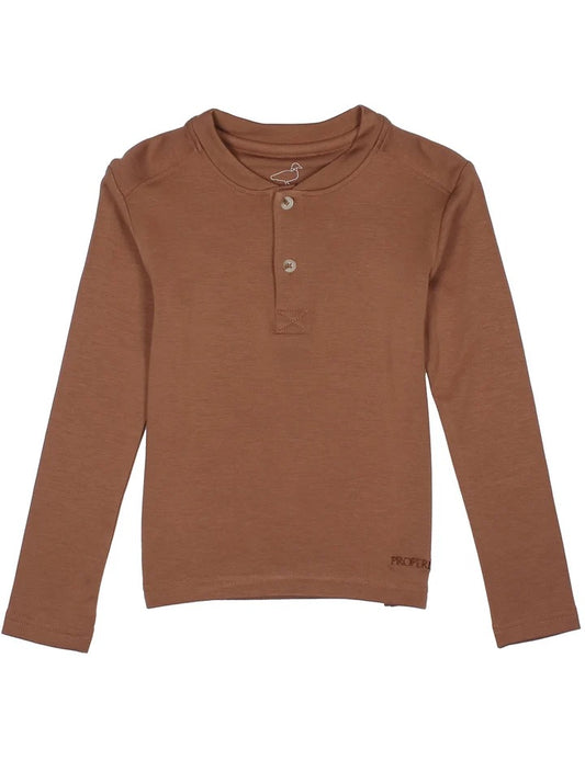 Properly Tied Shoreline Henley LS - Walnut