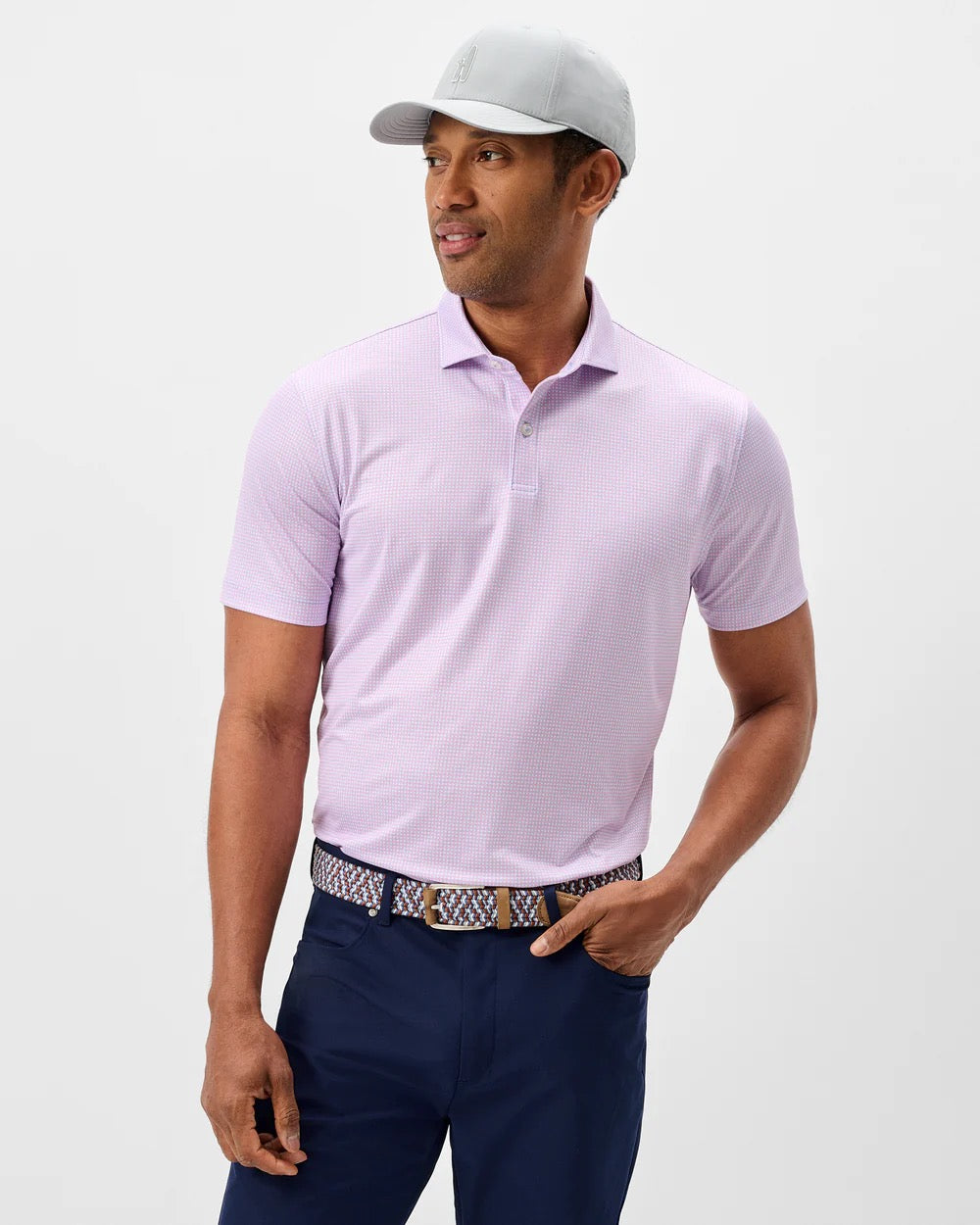 Johnnie-O Performance Jersey Polo - Dot Neat Palm Beach