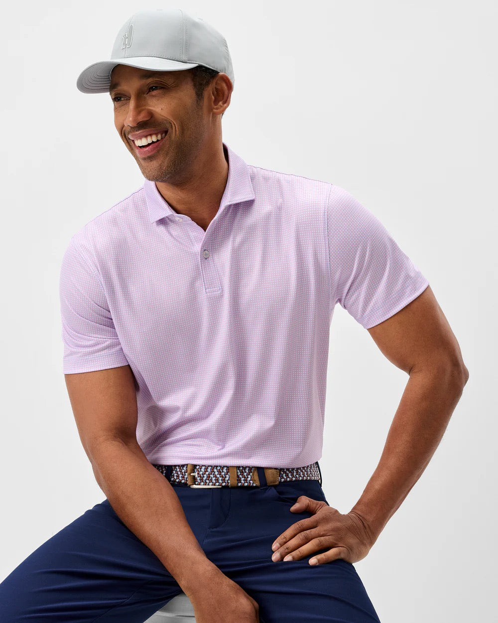 Johnnie-O Performance Jersey Polo - Dot Neat Palm Beach