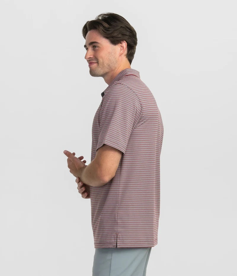 Southern Shirt Scoreboard Stripe Polo - Red Coal