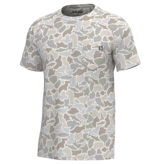 YOUTH Local Boy S/S Heather Blend Crew - Saltwater Camo