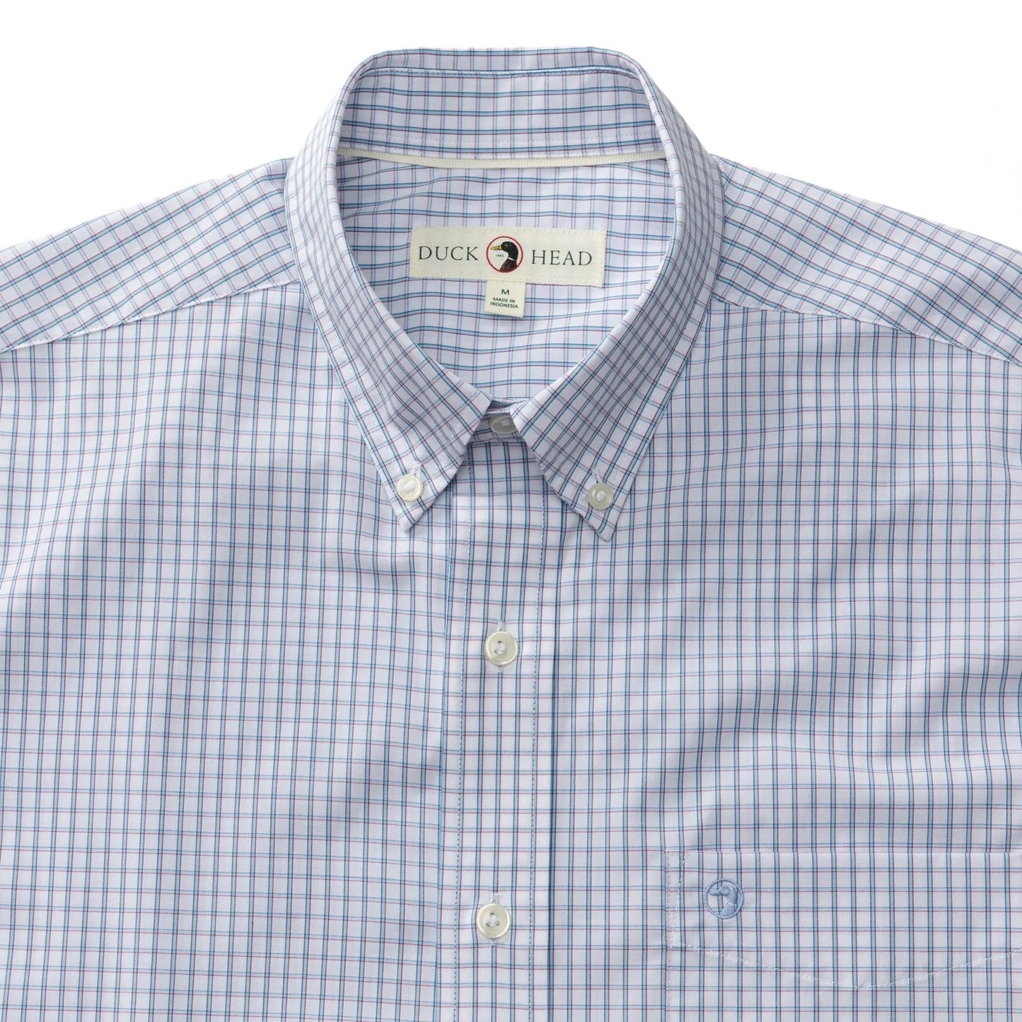 Duck Head Performance Poplin Sport Shirt Casey Plaid Violet Quartz