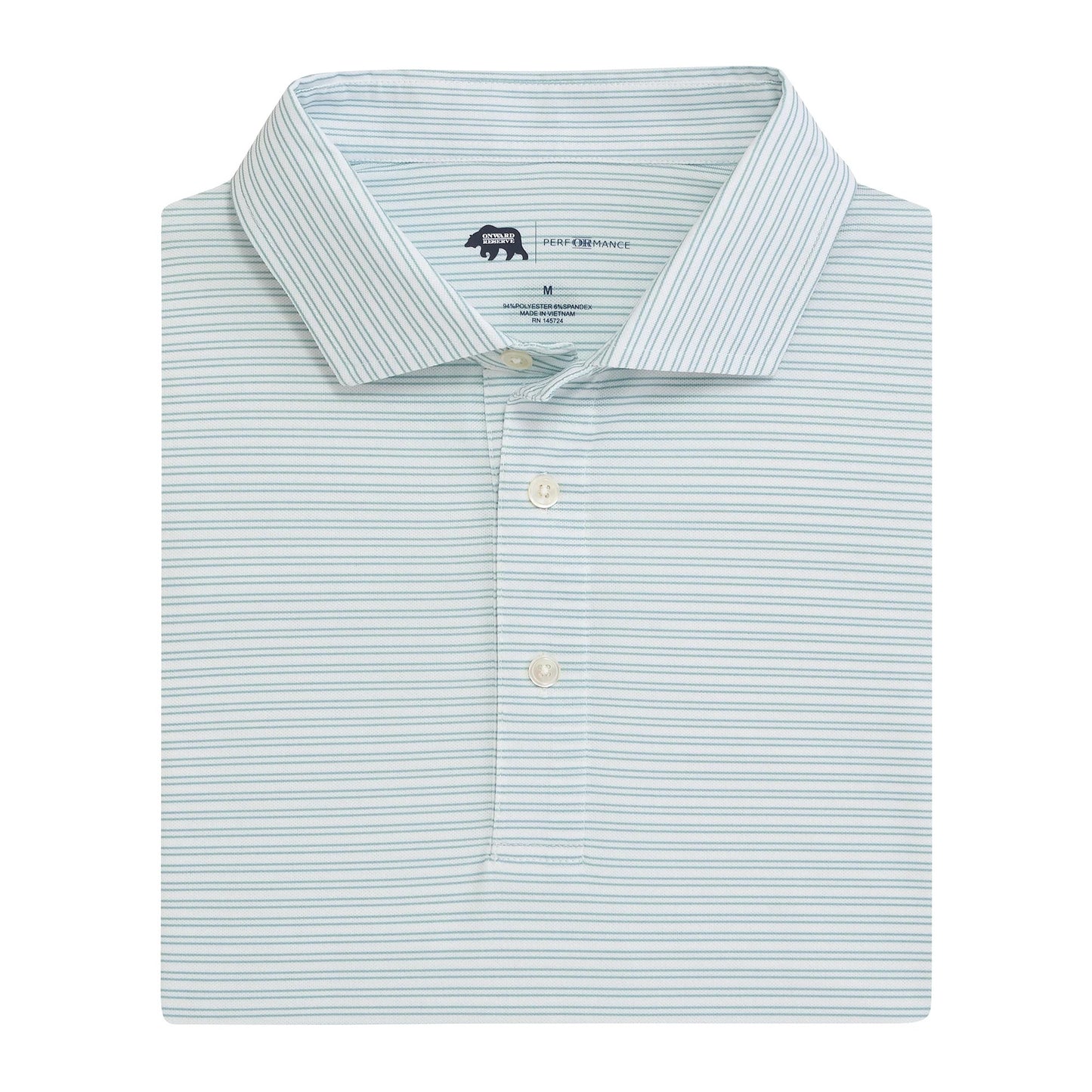 Onward Reserve Pairing Stripe Performance Pique Polo - Aquifer