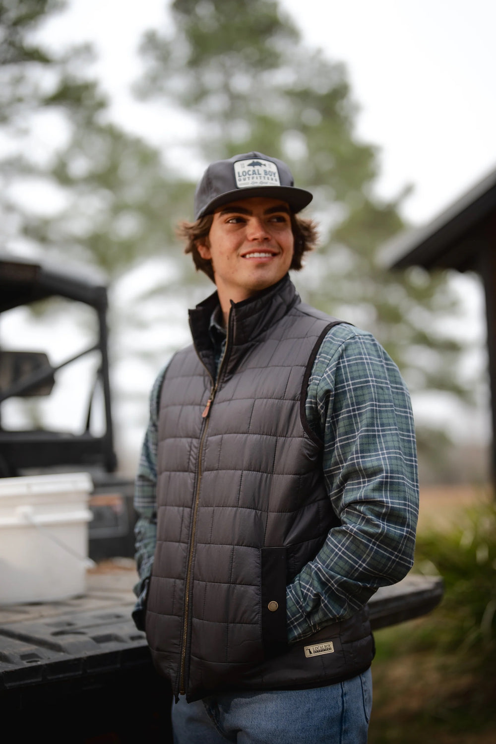 Local Boy Brick Quilted Vest (Charcoal)