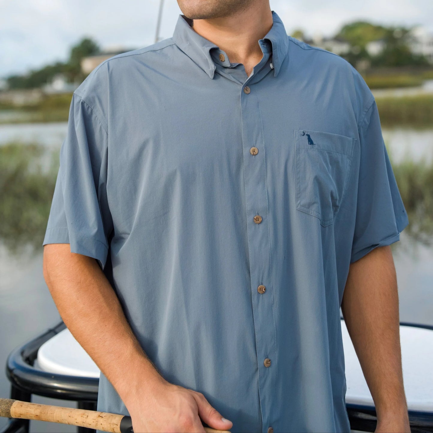 Local Boy Lowcountry Button Down - Dark Slate