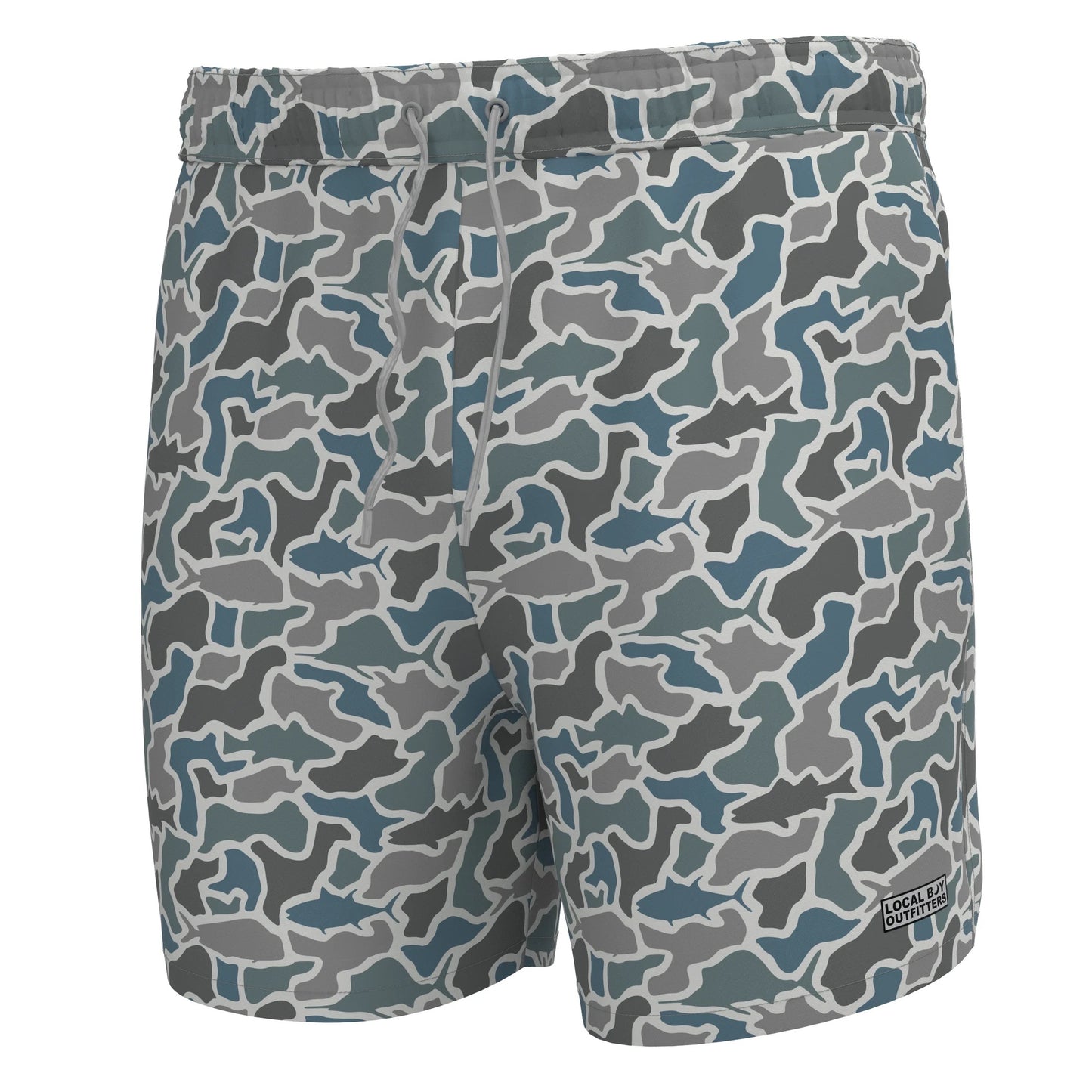 Local Boy Bayview Swim Trunks Fish Camo