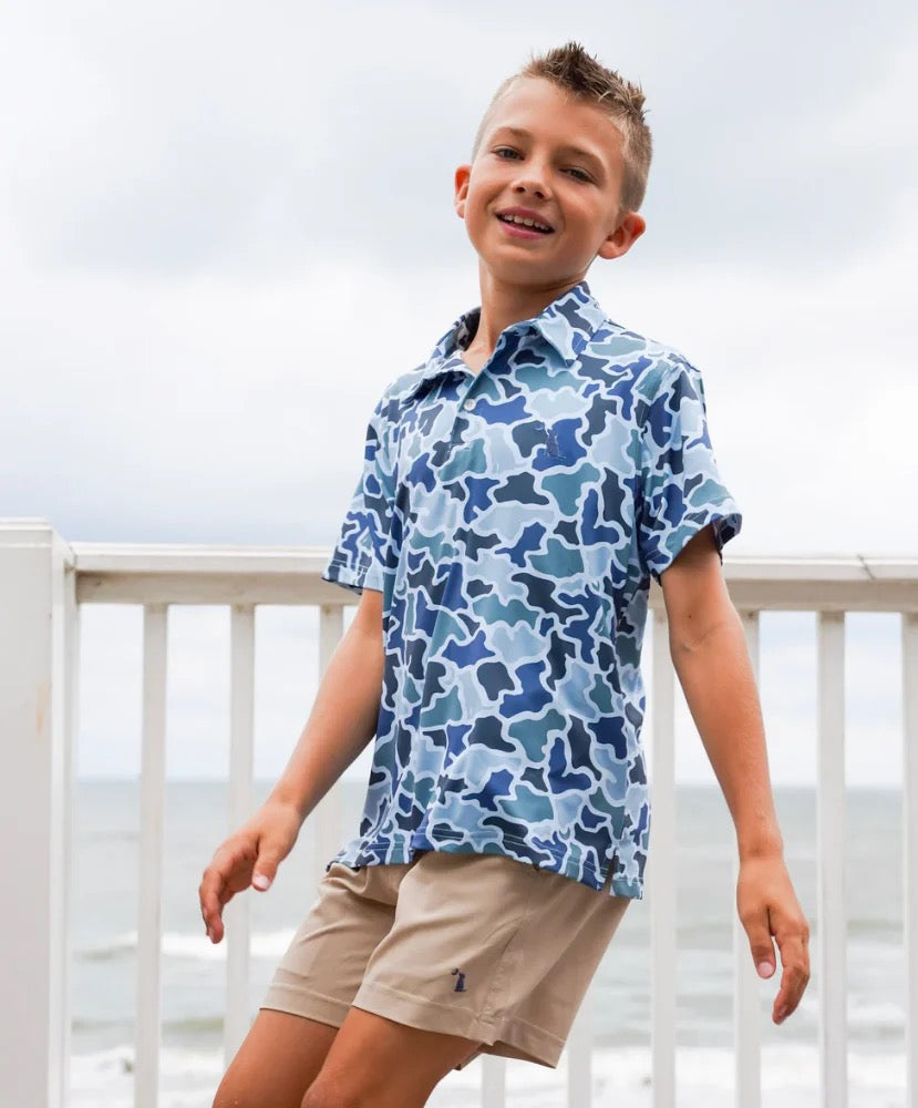 YOUTH Local Boy Dirty Myrtle Polo - Blue Dog & Moon Camo