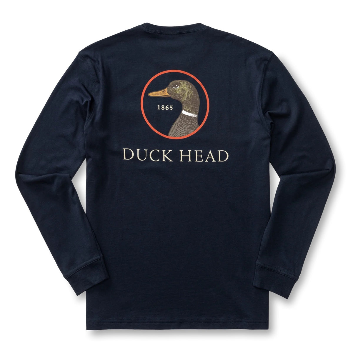 Duck Head Logo Long Sleeve T-Shirt - Deep Navy