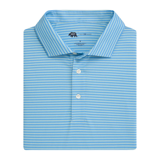 Onward Reserve Trophy Stripe Performance Pique Polo - Azurine