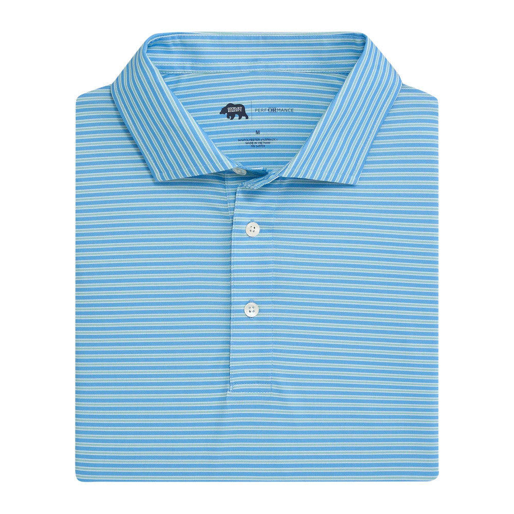 Onward Reserve Trophy Stripe Performance Pique Polo - Azurine