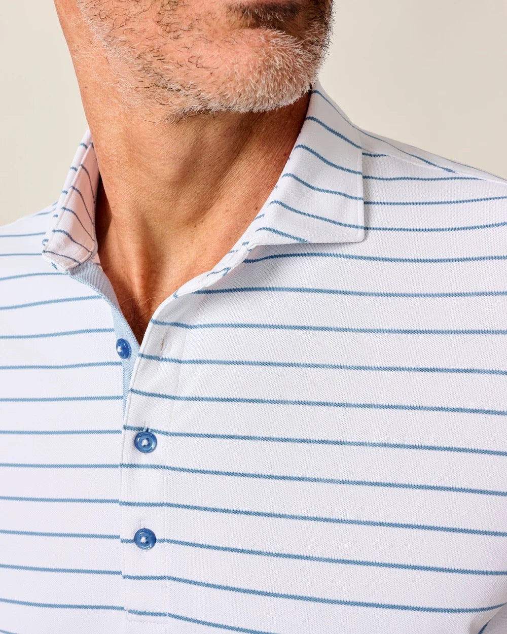 Johnnie-O Performance Mesh Polo - Kerwin White Tide
