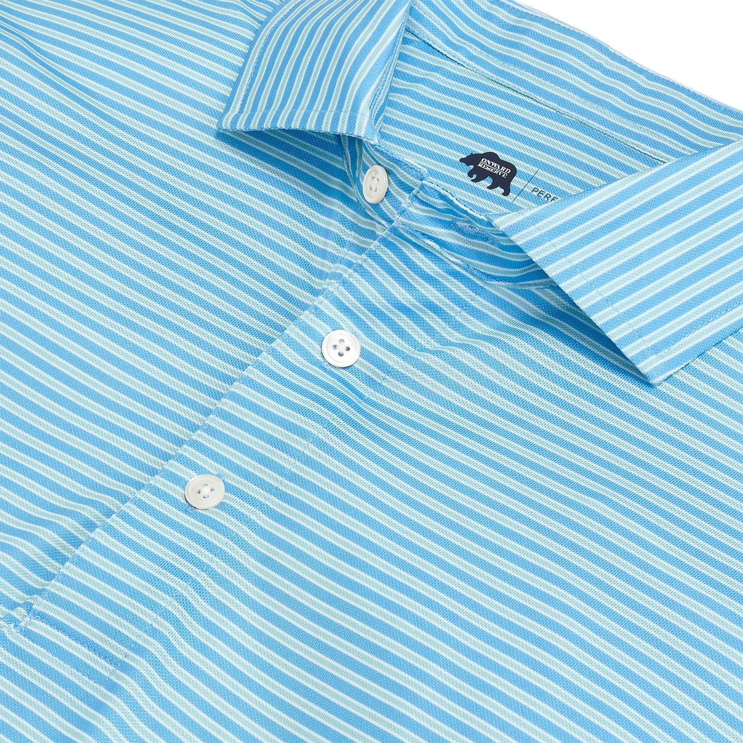 Onward Reserve Trophy Stripe Performance Pique Polo - Azurine