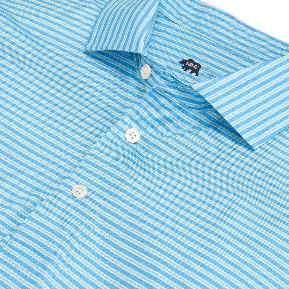 Onward Reserve Trophy Stripe Performance Pique Polo - Azurine