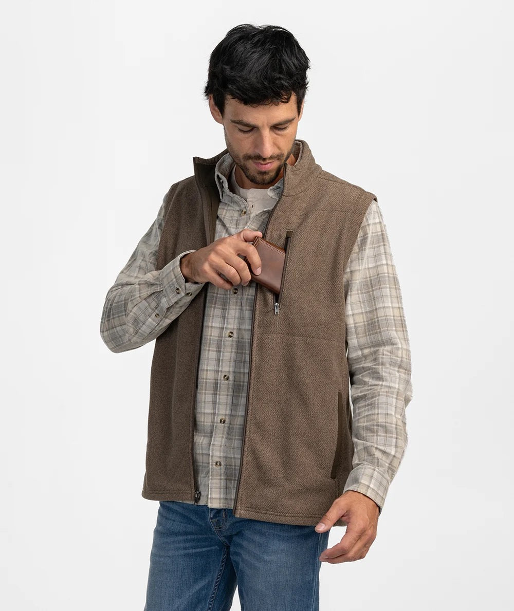 Southern Shirt Brushline Fleece Vest - Espresso