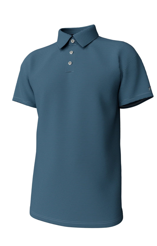 Southern Pointe Hinton Stripe Performance Polo - Blue/Navy